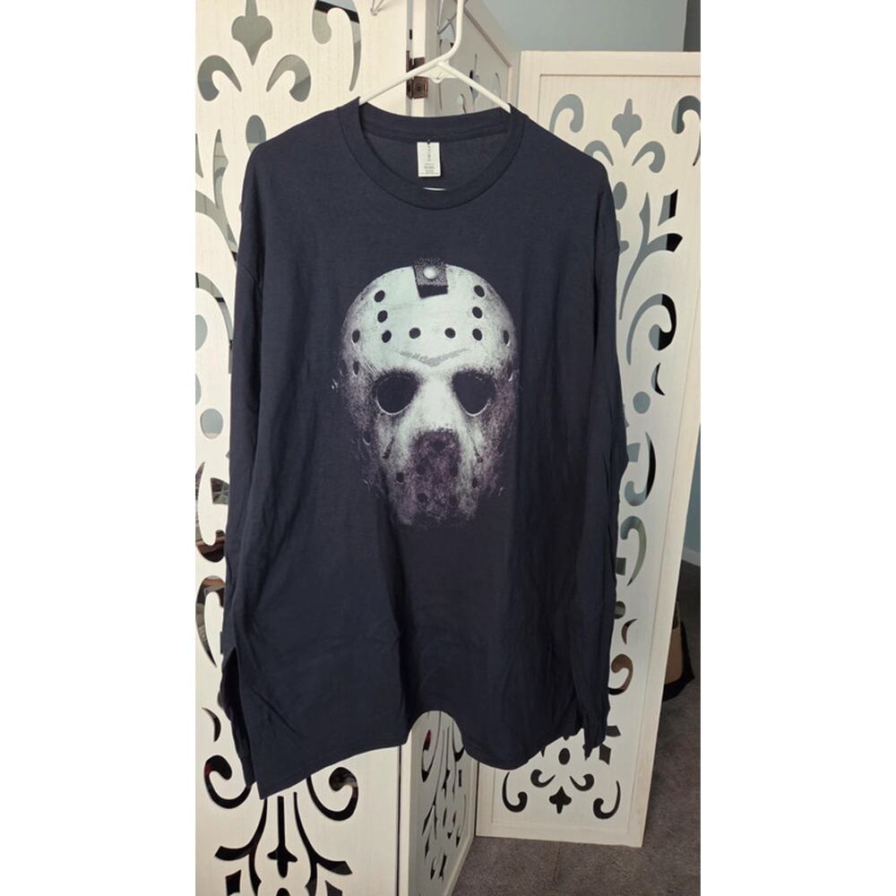 Jason Voorhees Long Sleeve Tee 2XL Black Friday 13th Hockey Mask Shirt